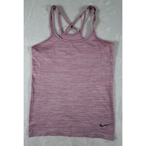 Nike Tank Women's Sz XS Pink Rose White Dri-Fit Double Strap Fitness Top #831496